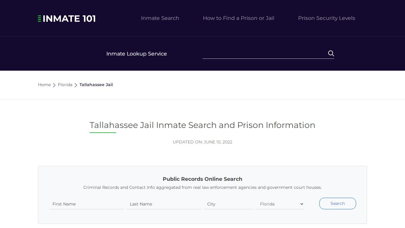 Tallahassee Jail Inmate Search, Visitation, Phone no ...